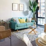 1 Bedroom Display Living Room - Southport Rentals - Smith Collective